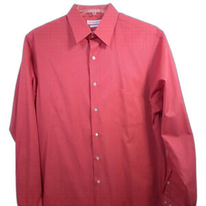 Men’s VanHeusen Light Red Button Down Shirt SZ: 34/35